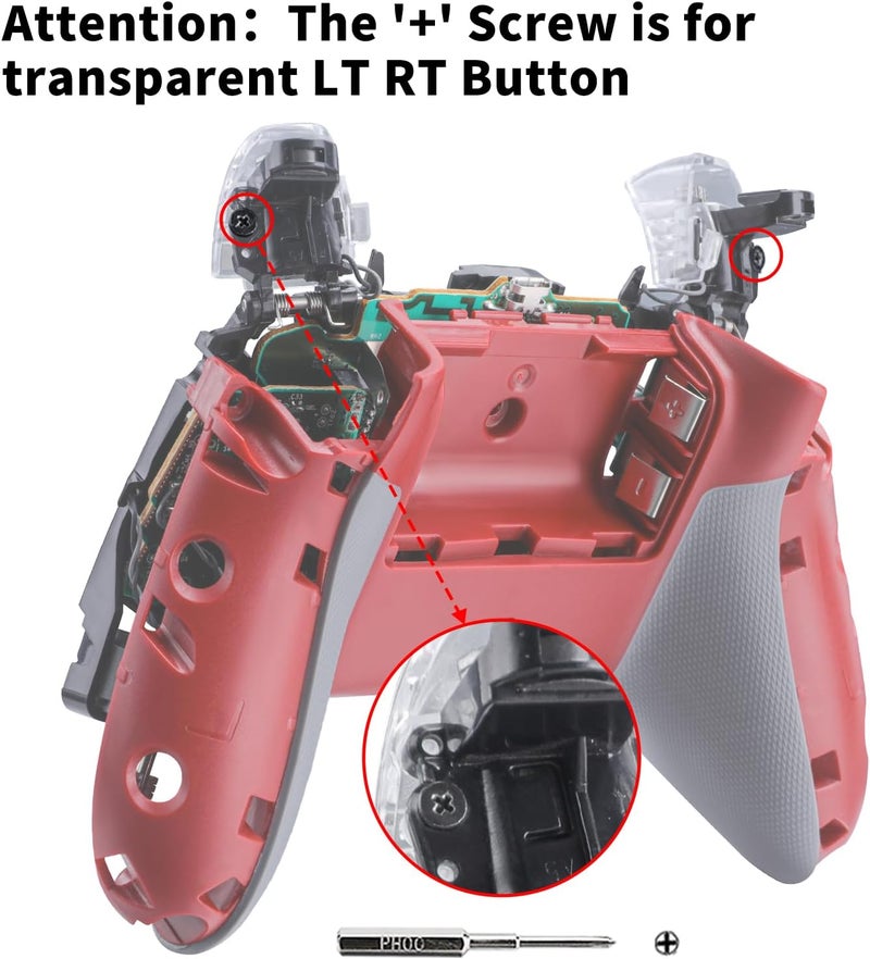 VANPARK Housing Shell Set Replacement, Front Case Cover Backplate Only Compatible with Xbox One S/X Controller(Model 1708)(Controller is NOT Included) - Image 5